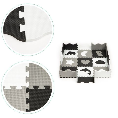 MATA PIANKOWA Z PŁOTKIEM PUZZLE SUCHY BASEN 25EL ECOTOYS