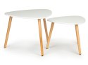 STOLIK KAWOWY ZESTAW 2 SZT SKANDYNAWSKI BIAŁY BLAT