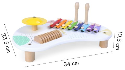 STOLIK Z INSTRUMENTAMI STÓŁ MUZYCZNY CYMBAŁKI +18M ECOTOYS