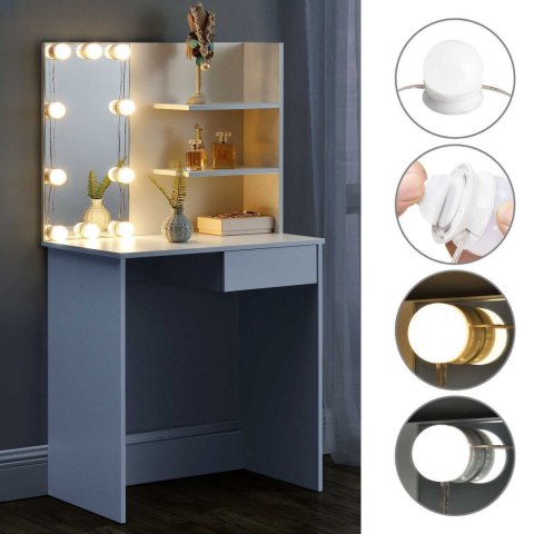 TOALETKA KOSMETYCZNA NOWOCZESNA DUŻE LUSTRO PÓŁKI MODERNHOME