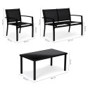 ZESTAW MEBLI OGRODOWYCH STÓŁ ŁAWKA FOTELE METAL MULTIGARDEN