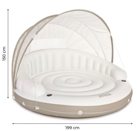 DMUCHANA WYSPA Z DASZKIEM DMUCHANY MATERAC 199X150CM INTEX 58292