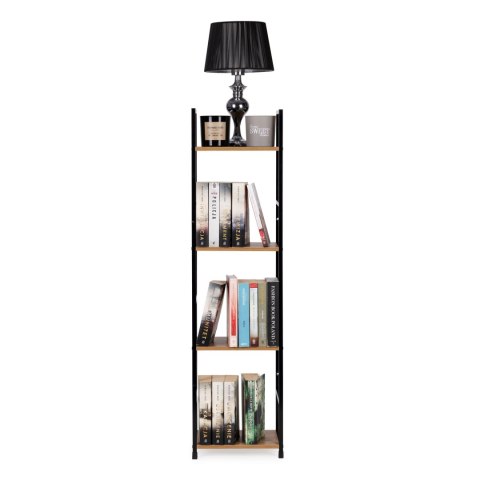 REGAŁ DREWNIANY NOWOCZESNY METALOWA RAMA LOFT 4 PÓŁKI MODERNHOME