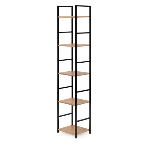 REGAŁ DREWNIANY NOWOCZESNY METALOWA RAMA LOFT 5 PÓŁEK MODERNHOME