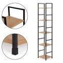 REGAŁ DREWNIANY NOWOCZESNY METALOWA RAMA LOFT 5 PÓŁEK MODERNHOME