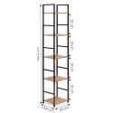 REGAŁ DREWNIANY NOWOCZESNY METALOWA RAMA LOFT 5 PÓŁEK MODERNHOME