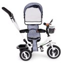ROWER TRÓJKOŁOWY OBRACANY DASZEK WYTRZYMAŁE GUMOWE KOŁA SZARY ECOTOYS