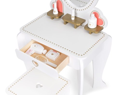 TOALETKA DZIECIĘCA DREWNIANA DUŻA Z LUSTREM DLA DZIEWCZYNKI ECOTOYS