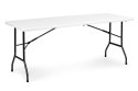 ZESTAW CATERINGOWY STÓŁ BANKIETOWY 180CM 2 ŁAWKI BIAŁY MODERNHOME