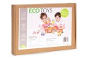 DREWNIANE KLOCKI EDUKACYJNE ZESTAW - CUKIERKOWE MIASTO 116 EL. ECOTOYS