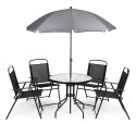 KOMPLET MEBLI OGRODOWYCH STOLIK 4 KRZESŁA PARASOL MULTIGARDEN