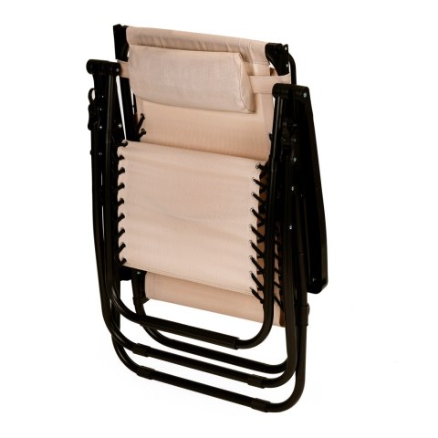 LEŻAK OGRODOWY PLAŻOWY REGULACJA OPARCIA RUCHOMY DASZEK MULTIGARDEN - BEŻOWY