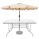 PARASOL OGRODOWY DUŻY 3 M SKOŚNY ŁAMANY Z KORBĄ BEŻ MULTIGARDEN
