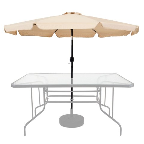 PARASOL OGRODOWY DUŻY 3 M SKOŚNY ŁAMANY Z KORBĄ BEŻ MULTIGARDEN