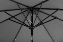 PARASOL OGRODOWY DUŻY 3 M SKOŚNY ŁAMANY Z KORBĄ SZARY MULTIGARDEN