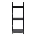 REGAŁ DREWNIANY NOWOCZESNY METALOWA RAMA LOFT 3 PÓŁKI CZARNY MODERNHOME
