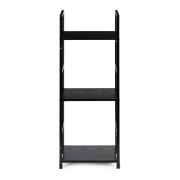 REGAŁ DREWNIANY NOWOCZESNY METALOWA RAMA LOFT 3 PÓŁKI CZARNY MODERNHOME