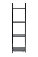 REGAŁ DREWNIANY NOWOCZESNY METALOWA RAMA LOFT 4 PÓŁKI CZARNY MODERNHOME