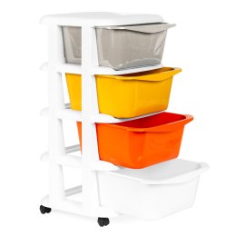 REGAŁ Z 4 WYSUWANYMI SZUFLADAMI NOGI Z KÓŁKAMI