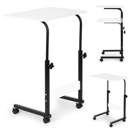 STOLIK POD LAPTOPA Z KÓŁKAMI BIURKO DOSTAWIANE DO FOTELA KANAPY BIAŁY MODERNHOME