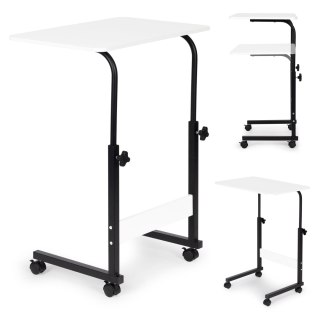 STOLIK POD LAPTOPA Z KÓŁKAMI BIURKO DOSTAWIANE DO FOTELA KANAPY BIAŁY MODERNHOME