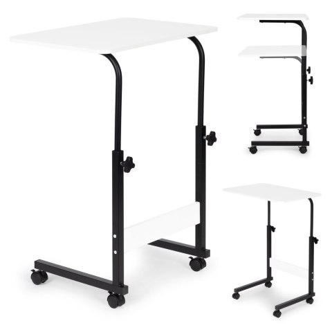 STOLIK POD LAPTOPA Z KÓŁKAMI BIURKO DOSTAWIANE DO FOTELA KANAPY BIAŁY MODERNHOME