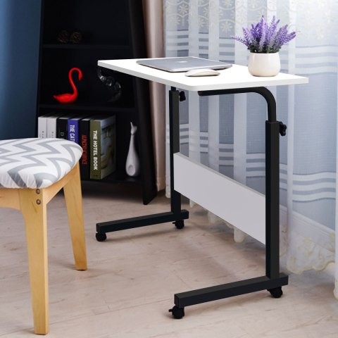 STOLIK POD LAPTOPA Z KÓŁKAMI BIURKO DOSTAWIANE DO FOTELA KANAPY BIAŁY MODERNHOME