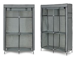 SZAFA TEKSTYLNA DUŻA MATERIAŁOWA GARDEROBA Z PÓŁKAMI NA UBRANIA I BUTY MODERNHOME