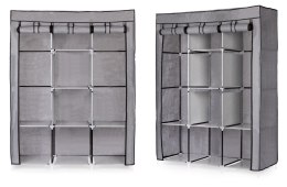 SZAFA TEKSTYLNA DUŻA MATERIAŁOWA GARDEROBA Z PÓŁKAMI NA UBRANIA I BUTY MODERNHOME