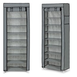 SZAFA TEKSTYLNA MATERIAŁOWA GARDEROBA Z PÓŁKAMI NA UBRANIA I BUTY MODERNHOME