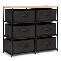 SZAFKA REGAŁ MATERIAŁOWA TEKSTYLNA 6 KOSZY SZARA