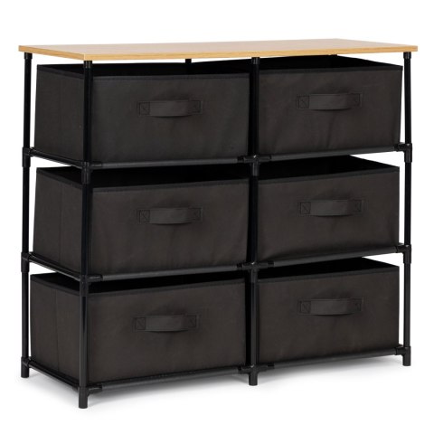 SZAFKA REGAŁ MATERIAŁOWA TEKSTYLNA 6 KOSZY SZARA