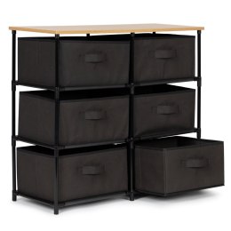 SZAFKA REGAŁ MATERIAŁOWA TEKSTYLNA 6 KOSZY SZARA