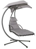 LEŻANKA HUŚTAWKA OGRODOWA HAMAK FOTEL WISZĄCY KOSZ SZARA MULTIGARDEN