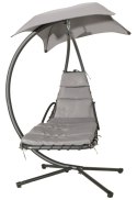 LEŻANKA HUŚTAWKA OGRODOWA HAMAK FOTEL WISZĄCY KOSZ SZARA MULTIGARDEN