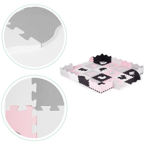 MATA PIANKOWA Z PŁOTKIEM PUZZLE SUCHY BASEN 36 ELEMENTÓW ECOTOYS