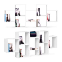 NOWOCZESNY WISZĄCY REGAŁ 8 PÓŁEK BIAŁY MODERNHOME