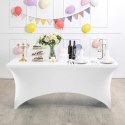 OBRUS UNIWERSALNY POKROWIEC NA STÓŁ CATERINGOWY 180 CM 6FT BIAŁY ELASTYCZNY MULTIGARDEN