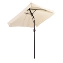 PROSTOKĄTNY DUŻY PARASOL OGRODOWY SKOŚNY ŁAMANY Z KORBĄ BEŻOWY 200X140 CM MULTIGARDEN