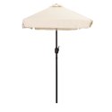 PROSTOKĄTNY DUŻY PARASOL OGRODOWY SKOŚNY ŁAMANY Z KORBĄ BEŻOWY 200X140 CM MULTIGARDEN