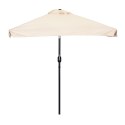 PROSTOKĄTNY DUŻY PARASOL OGRODOWY SKOŚNY ŁAMANY Z KORBĄ BEŻOWY 200X140 CM MULTIGARDEN