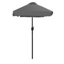 PROSTOKĄTNY DUŻY PARASOL OGRODOWY SKOŚNY ŁAMANY Z KORBĄ SZARY 200X140 CM MULTIGARDEN