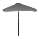 PROSTOKĄTNY DUŻY PARASOL OGRODOWY SKOŚNY ŁAMANY Z KORBĄ SZARY 200X140 CM MULTIGARDEN