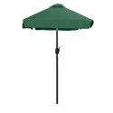 PROSTOKĄTNY DUŻY PARASOL OGRODOWY SKOŚNY ŁAMANY Z KORBĄ ZIELONY 200X140 CM MULTIGARDEN
