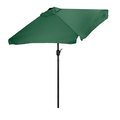 PROSTOKĄTNY DUŻY PARASOL OGRODOWY SKOŚNY ŁAMANY Z KORBĄ ZIELONY 200X140 CM MULTIGARDEN