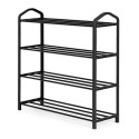 REGAŁ NA BUTY METALOWY 4 PÓŁKI 12 PAR BUTÓW CZARNY MODERNHOME