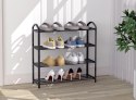 REGAŁ NA BUTY METALOWY 4 PÓŁKI 12 PAR BUTÓW CZARNY MODERNHOME