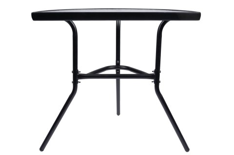 STOLIK SZKLANY KAWOWY NA BALKON TARAS PATIO PÓŁOKRĄGŁY CZARNY