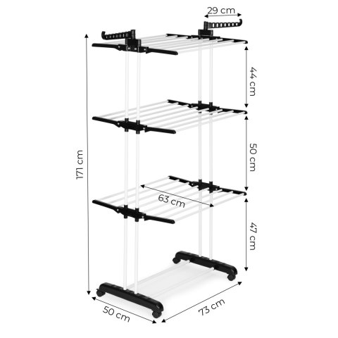 SUSZARKA NA PRANIE PIONOWA Z KÓŁKAMI SKŁADANA MODERNHOME