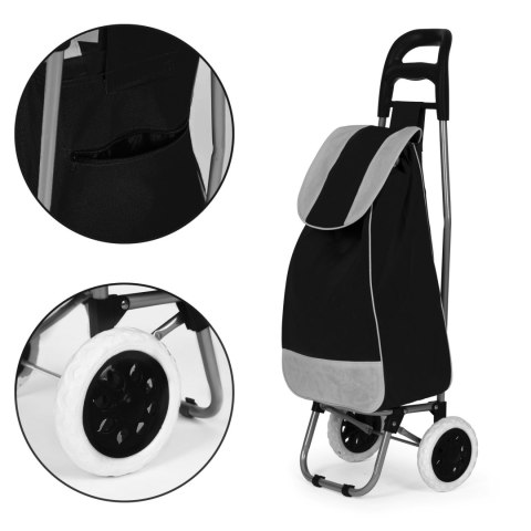 WÓZEK NA ZAKUPY TORBA 25 LITRÓW NA KÓŁKACH METALOWY STELAŻ GUMOWE KOŁA MODERNHOME